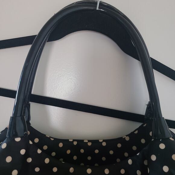 Kate Spade New York Black & Beige Polka Dot Diaper Bag Large Double Handle Tote - Picture 7 of 16